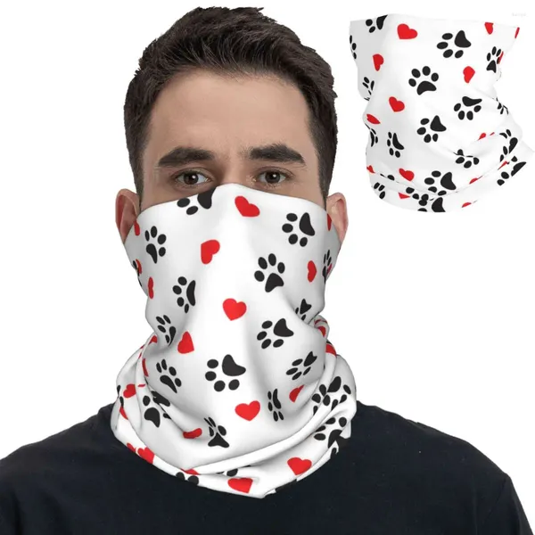 Écharpes chien love motif bandana cou gaiter wrap écharpe masque de visage multi-usure sports extérieurs unisexe hiver adulte