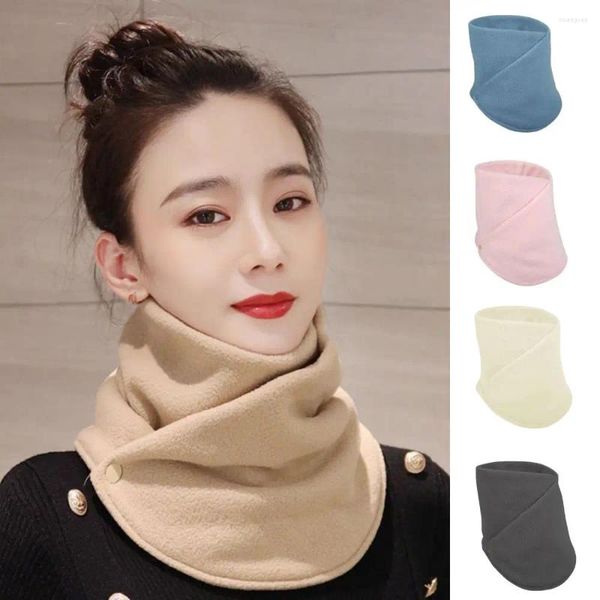 Foulards Double couche polaire cou plus chaud épaissi chaleur écharpe femme hiver mode écharpe-collier Snood peluche foulard