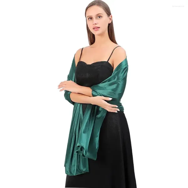 Foulards robe Collocation vêtements accessoires écharpe couleur unie Satin châle femme soie Style coréen