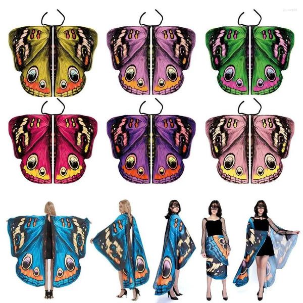 Bufandas vestir Hada Cosplay accesorio fiesta Favor mariposa disfraz alas chal bufanda capa