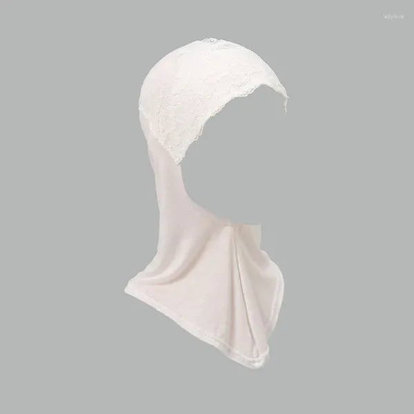 Eid Prière Musulmane Femmes Fille Solide Couleur Dentelle Turban Arabe Islamique Foulard 40 30 CM Simplicité Confortable Khimar Écharpe