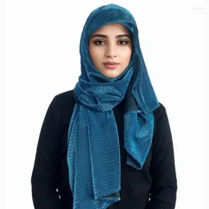 Foulards Élastique Mode Brillant Longue Écharpe Parti Islamique Châles Eid Femmes Musulmanes Hijab Dubaï Headwraps Turban