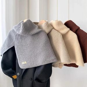 Bufandas Elegante estilo coreano Bufanda de punto para mujeres Accesorios de moda de invierno Ropa exterior gruesa Cálido Cuello alto Cuello Ins Mantón