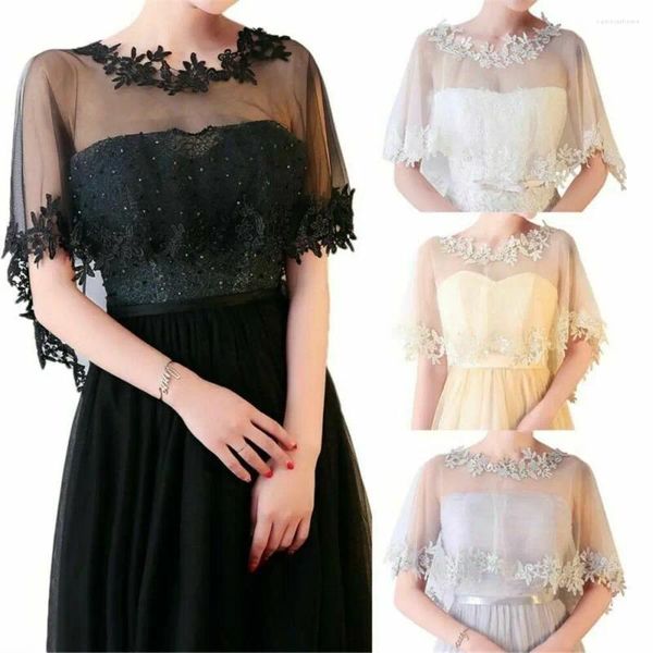 Foulards élégant dentelle châle mode mariée fête de mariage cape été tulle robe de soirée femmes