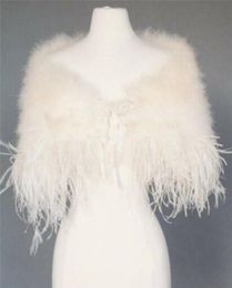 Bufandas elegantes reales avestruces Capas de boda de plumas envolturas vintage y chales nupciales vestidos para mujeres con rabboon6083262