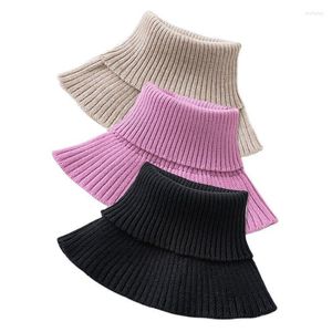 Sjaals elegante vrouwen warm geribbelde coltrui pullover gebreide trui nep kraag winddicht afneembare valse valse verplaatsbare sjaal wrapscarves ze