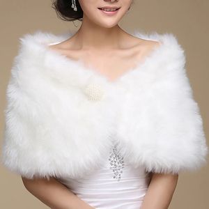 Foulards élégants femmes vestes de mariage blanc noir fausse fourrure accessoire châle de mariée enveloppes cape hiver soirée manteau manteau 231025