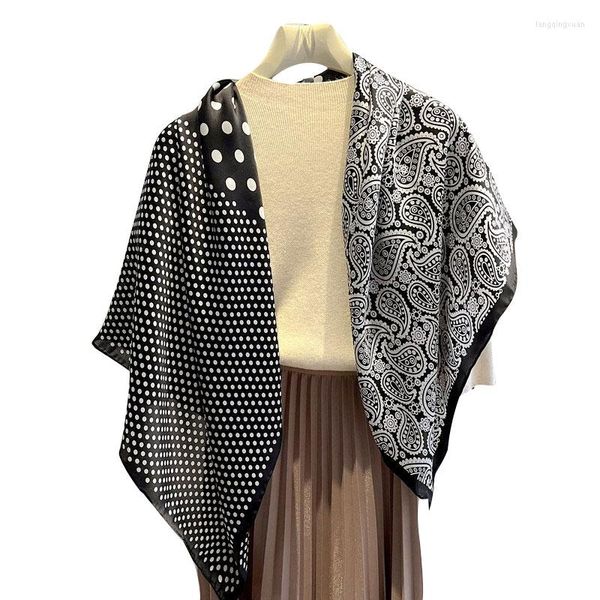 Foulards mode 2023 mûrier soie écharpe châle dames col carré pour les femmes Wrap Bandana foulard printemps Hijab châles