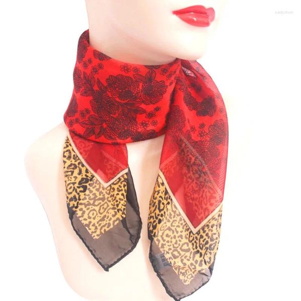 Foulards Mode 65x65cm Femmes Multifonction Imprimer Soie Foulard Foulard Élégant Tendance Casual Satin Petit Carré Wraps Mince