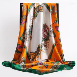 Écharpes mode 90x90 Kerchief imprimé avec le foulard imprimé en gros calence en mousseline hijab féminin bandane de bandane