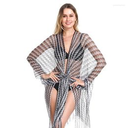 Foulards Mode Plage Châles Et Wraps Grand Hijabs Écharpe Pour Femmes 110 180CM Long Châle Sexy Cover Ups Foulard Mince Wrap Avec Des Glands