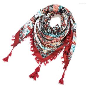 Foulards Mode Bohème Coton Dames Grand Foulard Carré Imprimer Châle Russe Style Ethnique Femmes Wraps Hiver Gland