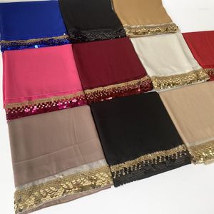 Sjaals mode vrouwtjes pailletten chiffon lange sjaal hijabs elegante vrouwen hoofddoek sjaals dubai moslim tulband feesthoofddeksel