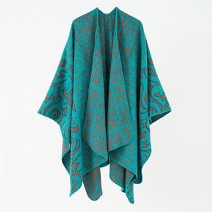 Foulards Mode Ponchos floraux pour femmes hiver chaud épais châles surdimensionnés et enveloppes cachemire Pashmina femme Bufanda Mujer luxe 231127