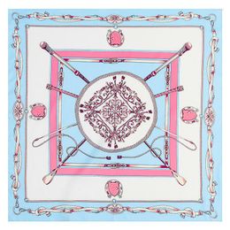 Sjaals Mode Voor Vrouwen Ketting Print Twil Zijden Sjaal Vrouwelijke Bandana Vierkante Sjaals Dames 60cm x 60cm hoofd Hijab