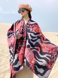 Foulards Mode Imitation Cachemire Femmes Écharpe Hiver Boho Poncho Femme Épais Wrap Couverture Capa Para Mujer Pashmina Châle Echarpe Hiver