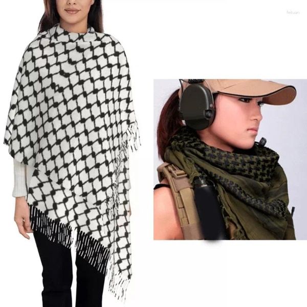 Foulards Mode Prières islamiques Keffiyeh pour adulte respirant décontracté avec motif pied-de-poule Foulard Anti UV Fournitures