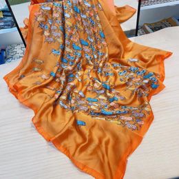 Écharpes mode dames filles filles imprimées fausse soie polyster plage de la plage de printemps d'été enveloppe des châles foulards poncho féminin pashmina