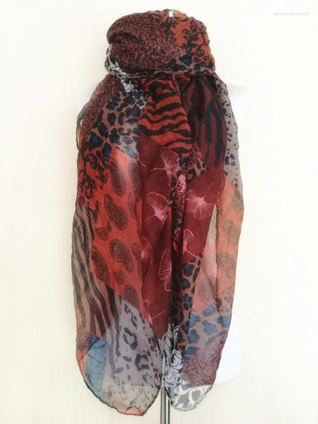 Bufandas de moda con estampado de leopardo, chal largo para mujer, bufanda para mujer, pañuelo para el cuello, Foulards de otoño e invierno, envoltura suave, hiyab musulmán Sjaal