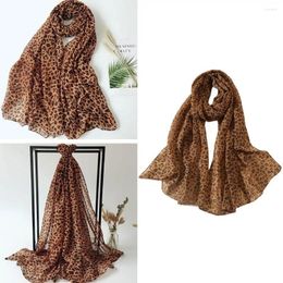 Bufandas Moda Leopardo Impreso Mantón para mujeres Largo Ancho Gasa Musulmán Disfraces Accesorios Primavera Verano Lady Hijab Wrap L1S1