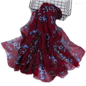 Sjaals mode mooie polka bloemen visocse hijab sjaal dame hoogwaardige wrap strand hoofdband bufandas moslimvrouwen hijabs islam turbans