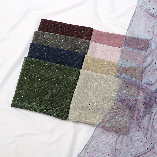 Foulards Mode Lurex Glitter Shimmer Dot Polyester Écharpe Châle De Haute Qualité Sparking Mince Wrap Pashmina Étole Bufandas Musulman Hijab