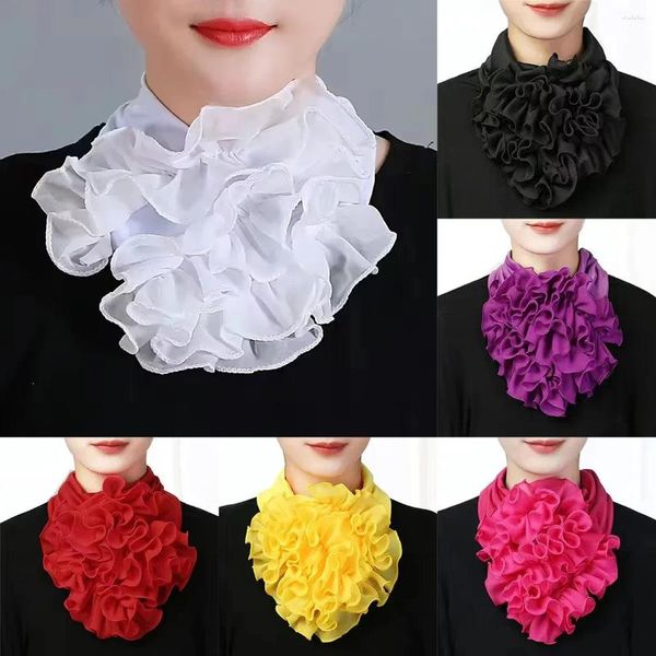 Bufandas de moda de poliéster anillo de cuello de color sólido collar para mujeres polaza de cuello desmontable bufanda elegante tamaño libre