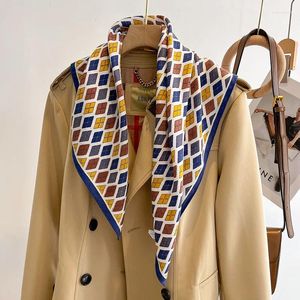 Foulards Foulards carrés de coton d'impression de mode pour femmes design bandeau rubans de cheveux dame foulard bandana chouchous foulard 2023