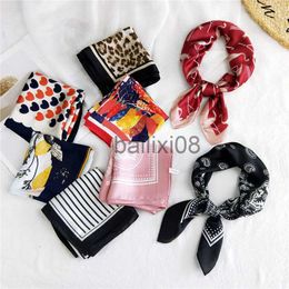 Foulards Mode Imprimer Foulard Femmes Petit Carré Foulard En Soie Tête Cou Foulard DIY Cheveux Écharpe Cheveux Cravate Bande Bandeau Femme 2020 J230801