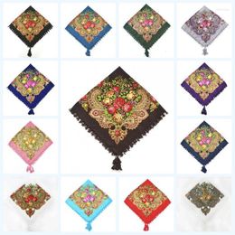 Foulards mode imprimé glands grand foulard carré foulard Bandanas africains Style ethnique femmes fête Turban châles foulard