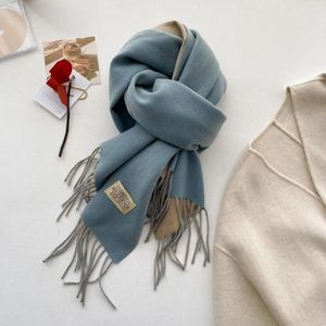 Écharpe écharpe de mode Double face couleur unisexe avec gland accessoire d'hiver chaud doux pour le confort météo