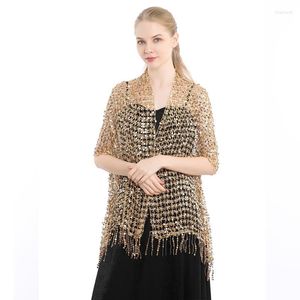 Foulards Mode Sequin Glitter Châle Femmes Robe De Soirée Shrugs Wraps De Mariée Demoiselle D'honneur Dame De Mariage Gland Wrap Bolero Cape Écharpe Hijab