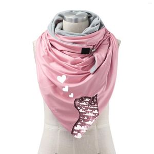 Sjaals mode sjaals vrouwen afdrukken wrap knop warm casual zacht sjaal litteken voor nek peuter