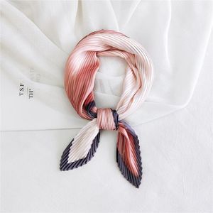 Sjaals Fashion Square bijpassende Crinke Silk Sjang voor vrouwen Crumple Neck Wear geplooide zakdoek Foulard Femme Bandana Luxury Band1