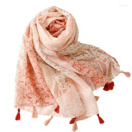 Sjaals mode zomer etnische vrouw wrap meisjes buiten strandhanddoeken sjaal geprint patroon vrouwelijke sjaal Tassel pashmina hijab