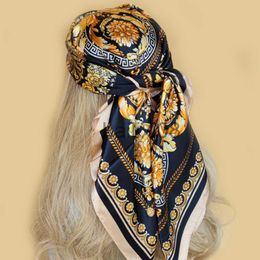 Foulards Mode Voyage 90X90CM Bandanas Populaire Nouveau Style Foulards En Soie Quatre Saisons Beh Crème Solaire Châles De Luxe Imprimer Foulard Carré J230703