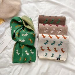 Bufandas Moda Cálido Corbata Bufanda tejida para mujeres Diseño Animales Imprimir Pañuelo de invierno Hilo de lana femenino Bufandas de cachemira flacas 231017