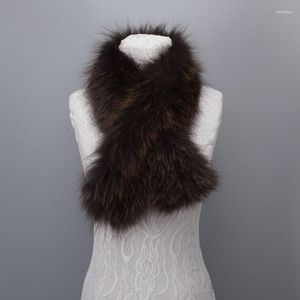 Foulards mode chaud femmes écharpe vraie fourrure châle Cape Wrap hiver tricoté grands colliers boucle silencieux