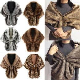 Schals Mode Hochzeit Schal lose Kunstpelz Schal edler Umhang Winter warm Plüsch Wrap Cape