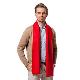 Foulards Mode Hiver Solide Couleur Hommes Rouge Écharpe De Luxe Marque Designer Style Laine Doux Cachemire Cachecol Masculino Inverno Châle 230921