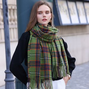 Foulards Mode Hiver Stripe Plaid Femmes Écharpe 67185cm Doux Confort Long Pashmina Élégant Dames Châles Poncho Couverture 230921