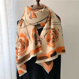 Foulards Mode hiver chaud cachemire châle écharpe pour femmes conception foulard Pashmina foulards Wrap Femal Poncho Echarpe Bandana 230831