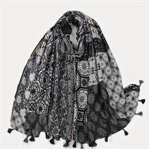 Sciarpe Moda Donna Azteco Patchwork Floreale Nappa Scialle in viscosa Sciarpa Lady Avvolgente di alta qualità Pashmina Stola Bufanda Hijab musulmano Snood