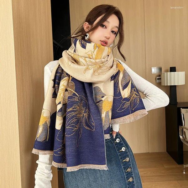 Foulards Mode Femmes Cachemire Épais Hiver Chaud Écharpe Grand Châle Pashmina Couverture Bandana Lady Longue Cape