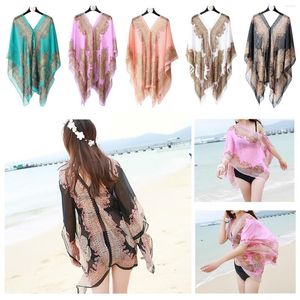 Foulards mode femmes écharpe châle Poncho imprimé crème solaire couverture Bikini vente doux confortable plage Protectio X4R6