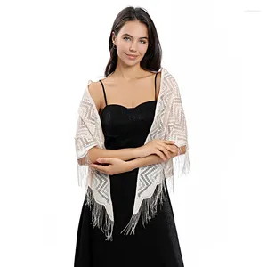 Sjaals Fashion Women Tassel Wrap SHAWL TRIANGLE SCRANF Outdoor Ademend Bikini Cover Up Evening Jurk Sheer Wedding Party sjaals