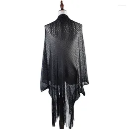 Sjaals modieuze Europese en Amerikaanse stijl sexy klein mesh long baard vaste kleur zonnebrandcrème sjaal elegante dames shaw