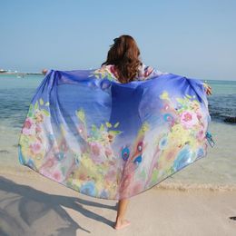 Écharpes plume femme écharpe d'été de printemps de châle couverture de plage de plage poncho luxe scarver ponchos et capes237o