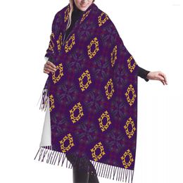 Foulards Femme Grand Motif Multicolore Dans Le Style Arabe De Luxe Polyvalent Femmes Hiver Épais Chaud Gland Châle Wrap Écharpe