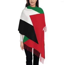 Bufandas Bandera de Palestina Chal Wraps para mujer Invierno Largo Suave Bufanda Palestina Gaza Árabe Pashminas Borla